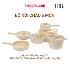 Mua  Hàng chính hãng  Bộ 5 món nồi chảo chống dính Fika Neoflam - Hàn Quốc (03 phương án lựa chọn)  Made in Korea. Hàng có sẵn  giao ngay