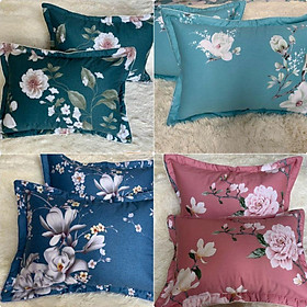 Mua Vỏ gối nằm lót bông Cotton Hàn 50x70cm cả viền  chất liệu dày dặn  thấm mồ hôi tốt  khóa kéo (1 sản phẩm có 2 vỏ gối)