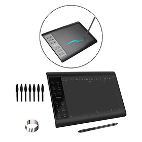 10 x 6 Inch Graphic Drawing Tablet, Graphic Tablet with Battery-free Pen, Drawing Pad Compatible with Mac, for Windows, Home-Office