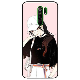 Ốp lưng dành cho Xiaomi Redmi 9 mẫu Cô Gái Đội Nón