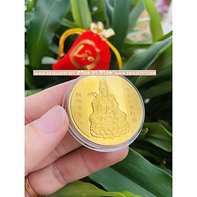 Ti.ền lì xì tết 2023 đồng xu Quan Âm Bồ Tát kèm túi đỏ tài lộc LGLSC000178