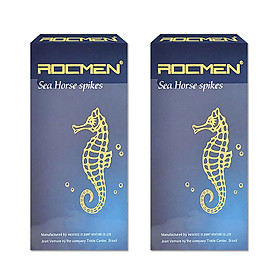 Bộ 2 Bao cao su Rocmen sea horse Spikes Brazil - kéo dài thời gian, gai li ti xung quanh - 20 chiếc