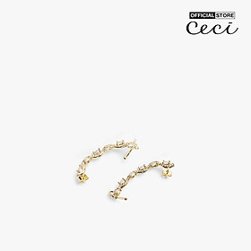 CECI - Khuyên tai nữ xỏ lỗ phối treo vành sang trọng CC1-04000067