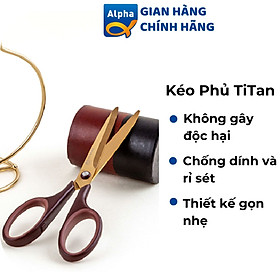 Kéo Cắt Văn Phòng Phủ Titan 19.5cm- Kéo Cắt Giấy Thủ Công Hàng Cao Cấp  Nhập Khẩu Hàn Quốc