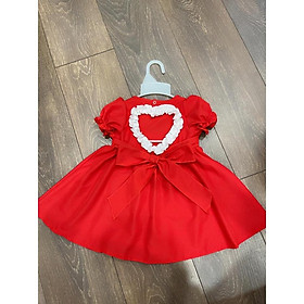 Đầm bé gái khoét trái tim nơ đỏ lụa cao cấp SIÊU DỄ THƯƠNG ,Thôi Nôi, Sinh Nhật 8-22kg Angel Baby Thời Trang Thiết Kế