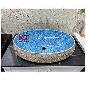Mua CHẬU LAVABO ELIP  CHẬU RỬA MẶT XANH NGỌC BÍCH RẤT ĐẸP VÀ SANG TRỌNG QUÝ PHÁI GROVES NHẬP KHẨU CHÍNH HÃNG GRVL 8126