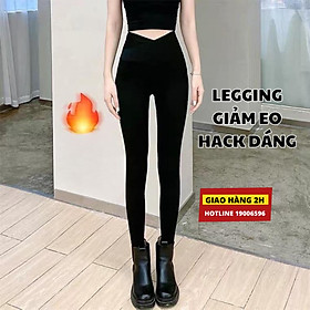 Quần Legging Cạp Cao Chéo Lót Lông Mùa Đông Nâng Ôm Mông Dấu Bụng được may bang tay Hàng Loại 1 KALAA