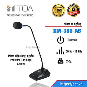 Mua Micro cổ ngỗng để bục  siêu nhạy  hàng chính hãng TOA EM-380-AS