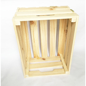 Thùng gỗ Pallet đựng đồ trang trí homestay- Kệ decor đa năng KT 30x20x16