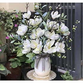 Bình hoa mộc lan cao su giả cắm sẵn - dài 70cm - Cây giả, hoa lụa trang trí nhà cửa