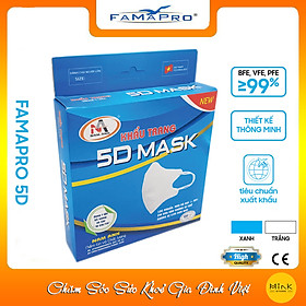 [HỘP - FAMAPRO 5D MASK] - Khẩu trang y tế kháng khuẩn 3 lớp Famapro 5D Mask (10 cái/ hộp)