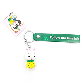 Móc Khóa Thỏ Có Dây 32 - Áo Vàng