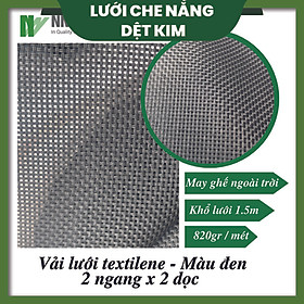 Mua Vải lưới Textilene Fabric vật liệu cao cấp ngành ngoại thất - Làm ghế sofa  ghế hồ bơi - Khổ lưới 1.5m màu đen (2 Sợi ngang x 2 sợi dọc)