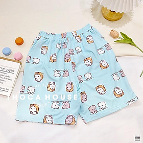 Quần đùi nữ mặc ngủ, mặc đi bơi chất thun lạnh in hình cute THOCA HOUSE in độc quyền, siêu mát và thoải mái