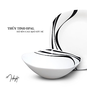Bộ 3 Tô thủy tinh vuông Diva Ivory M.N (La Opala)- Ấn Độ