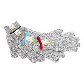 Găng Tay Nấu Ăn Chống Cắt 5 Lớp HPPE Bạc (23x16.5x2cm)