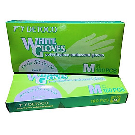 Combo 2 hộp găng tay thực phẩm Detoco size M 100 cái/hộp, chế biến thực phẩm, dược phẩm, phòng thí nghiệm, Y tế.