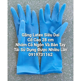 ( Combo 50 Đôi - Miễn Ship ) Găng Tay Latex Cổ Cao Siêu Dai, Tái Sử Dụng Được Nhiều Lần, Găng Tai Chế Biến Thủy Sản