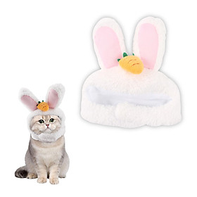 Pet Hat, Cat Costume Dress up Headdress Cute Rabbit Ears Caps Adjustable Headwear Christmas Cosplay Cat Headgear Photo Props