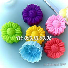Bộ 10 khuôn silicon 3 lớp làm bánh, rau câu, bánh bông lan, bánh da lợn hoa cúc 3 chiều – Mã số 1186