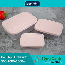 Mua Bộ 3 hộp thực phẩm chữ nhật Hokkaido 500-1000-2000ml - Giao màu ngẫu nhiên