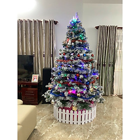 Cây thông noel 3 loại lá phủ tuyết cao 210cm - Tán dày và đẹp, cây thông chắc chắn và dể tháo lắp