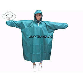 Áo Mưa Vải Dù 1m4 Không Xẻ Tà 2 Bên Hông Chống Thấm Cao Cấp
