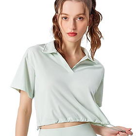 Áo thể thao nữ dáng ngắn crop top rút dây siêu nhẹ, nhanh khô