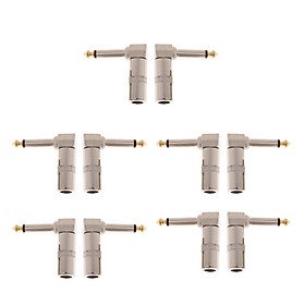 10 Pieces X6.35mm 3-pole Microphone Jack Male Plug Repair Replacement Solder Adapter