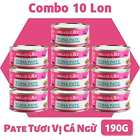 Combo 10 Lon Pate Cho Mèo Vị Cá Ngừ - Hello Cat Tuna Pate 190G