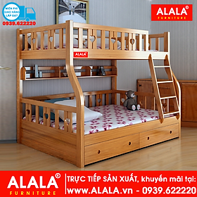 Mua Giường tầng ALALA108 (1m2  1m4) gỗ thông nhập khẩu - www.ALALA.vn® - Za.lo: 0939.622220