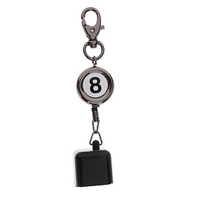 Billiards Snooker Pool Cue Chalk Retractable Holder With Number 8 Keychain