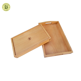 Khay Gỗ Beech Hình Chữ Nhật Lỗ Cầm Tay Có Vòm – Đồ Dùng Nhà Bếp Thương Hiệu Trường Sơn
