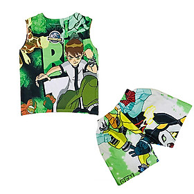 Đồ Bộ Thun Ba Lỗ In 3D cho bé trai hình ben 10