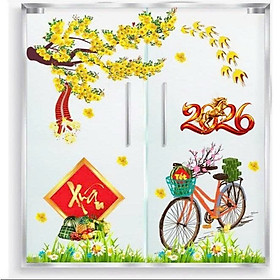 (HCM) Decal dán kính trang trí tết xuân Bính Ngọ 19 Binbin TTT19 decor văn phòng, nhà hàng,khách sạn