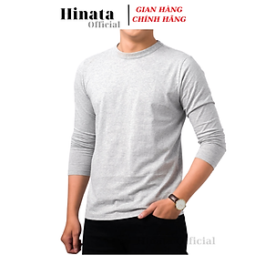 Áo Thun Nam Trơn Tay Dài, Áo Phông Nam Basic 100 Cotton Cao Cấp Hàng Hiệu Đẹp Thoáng Mát Tay Dài Màu Xám Tiêu