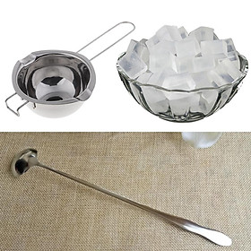 Clear Transparent Organic Glycerin Melt Pouring Soaps Bottom And Stainless Steel Long Handle Mixing Spoon Melted Candle Wax