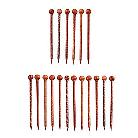 18x Natural Printed Wooden Hair Pins Stick Women Lady Hair Chopsticks Clips 13cm