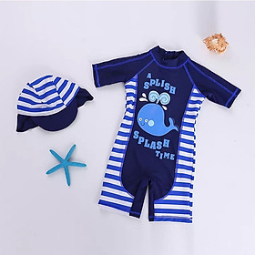 Bộ bơi trẻ em hình cá voi kèm mũ che gáy từ 2 đến 8 tuổi