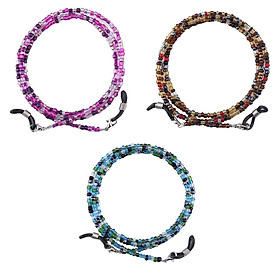 3-pack Beaded Eyewear Chain Holder Lanyard Retainer Reading Glasses Straps