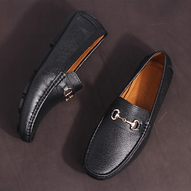 Giày MICHILUX Da Bò Thật Chính Hãng Horse Bit Moccasin CIEHM Màu Đen