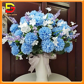 Mua Bình Hoa Lụa Cúc Ping Pong Cao 50cm Bình Hoa Trang Trí Bàn Trà Phòng Khách Kệ Tủ Tuyệt Đẹp