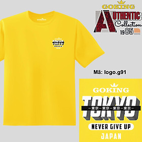 TOKYO JAPAN - NEVER GIVE UP, mã Logo-G91. Hãy tỏa sáng như kim cương, qua chiếc áo thun Goking siêu hot cho nam nữ trẻ em, áo phông cặp đôi, gia đình, đội nhóm