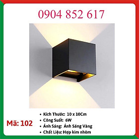 Mua Đèn LED gắn tường hắt tường 2 đầu hộp vuông trắng trang trí ngoài trời Decor Hợp Kim Tĩnh Điện mã 102 BHTK