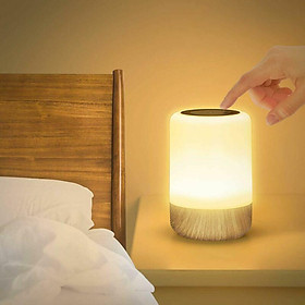Đèn Bodie Tactil Tactil với cường độ thay đổi, đèn LED không dây pin với 4 thay đổi màu và 3 cường độ ánh sáng, đèn LED có thể sạc lại với bộ đếm thời gian cho chức năng phòng ngủ