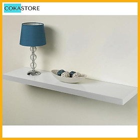 Mua Kệ Gỗ Treo Tường Thanh Ngang Kết Cấu Giấu Chân Chắc Chắn  Gỗ Dày 2 5cm (Màu Trắng) + Kèm Thước Thủy