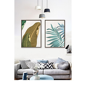 Mua Tranh treo tường phòng khách  phòng ngủ -Tranh treo bộ 2 tấm dọc M11361/ Gỗ MDF cao cấp phủ kim sa/ Chống ẩm mốc  mối mọt/Bo viền góc tròn