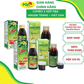 Combo 2 Hộp Nhuận Tràng Và 2 Hộp Mát Gan PQA Thành Phần Từ Thiên Nhiên Dùng Cho Bé Táo Bón 125ml