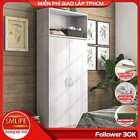Tủ quần áo gỗ hiện đại SMLIFE Catvision | Gỗ MDF dày 17mm chống ẩm | D80xR40xC180cm