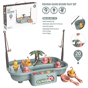 Bộ bể câu cá đồ chơi NHẠC NƯỚC cho bé bằng nhựa ABS 2 tầng tặng Pin